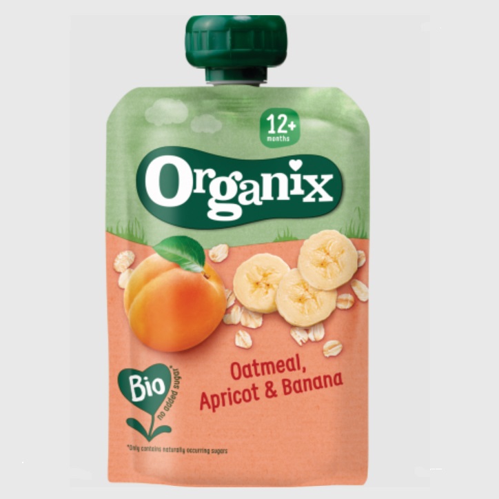 Organix Pouch Oatmeal, Apricot & Banana 100g